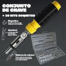 Jogo De Ferramentas 40 Peças Maleta Organizadora c/ Chave Giro 180 Graus Catraca