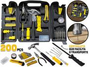 Jogo De Ferramentas Kit 200 Peças Profissional Chave Martelo Alicate + Maleta Plástica