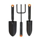 Jogo de Ferramentas para Jardim Fiskars 3 Peças com Cabeças de Aço e Cabo Ergonômico