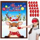 Jogo de Festa de Natal - Pin the Nose on the Reindeer - Para Crianças e Adultos