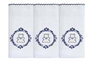 Jogo de Fralda de Ombro - Urso Arabesco Branco