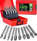 Jogo de fresas de metal duro Staten Tools 1/4" 10 peças corte duplo