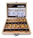 Jogo De Fresas Madeira 12 Peças Metal 6mm Vonder Kit Maleta
