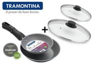 Jogo de Frigideiras 2 Peças Antiaderente Com tampa 16 e 20cm Tramontina 20198/626