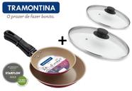Jogo de Frigideiras 2 Peças Antiaderente Com tampa 16 e 20cm Tramontina 20198/726