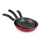 Jogo De Frigideiras Francesas 3 Peças 14 18 24cm Vermelho Nacional