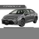 Jogo de Friso Corolla Alto Relevo Grafia Cromada Ponta Redonda Cores Toyota Protetor de Porta