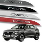 Jogo de Friso Creta Alto Relevo Grafia Cromada Hyundai Ponta Faca Cores Protetor de Porta Jogo de Friso Creta Alto Relevo Grafia Cromada Hyundai Ponta Faca Cores Protetor de Porta