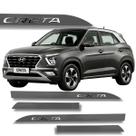 Jogo de Friso Creta Alto Relevo Grafia Cromada Hyundai Ponta Faca Cores Protetor de Porta Jogo de Friso Creta Alto Relevo Grafia Cromada Hyundai Ponta Faca Cores Protetor de Porta