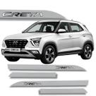 Jogo de Friso Creta Alto Relevo Grafia Cromada Hyundai Ponta Faca Cores Protetor de Porta Jogo de Friso Creta Alto Relevo Grafia Cromada Hyundai Ponta Faca Cores Protetor de Porta