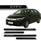 Jogo de Friso Honda City Preto Cristal Ponta Redonda Lateral