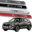 Jogo de Friso Hyundai Creta Alto Relevo Cromado Ponta Redonda Protetor de Porta