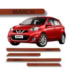 Jogo de Friso Nissan March 2012 a 2020 Ponta Redonda Protetor de Porta Cores