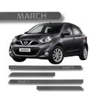 Jogo de Friso Nissan March 2012 a 2020 Ponta Redonda Protetor de Porta Cores