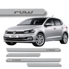 Jogo de Friso Polo 2018 a 2026 Lateral Grafia Cromada Alto Relevo Protetor de Porta Cores