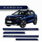 Jogo de Friso Renault Kardian Lateral Ponta Redonda Com Grafia Cores Protetor de Porta