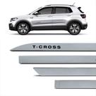 Jogo De Frisos Lateral Porta Volkswagen T-cross Prata Sargas - Inbraca