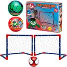 Jogo de Futebol Infantil 3 Bolas com 2 Gols com Redes Aranha