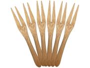 Jogo De Garfo Bambu 6 Mini Garfo Talheres Petiscos Conjunto Ecológico Petisco Cozinha Casa