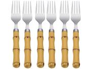 Jogo de Garfos de Mesa Lyor Inox - Bambu Natural 6 Peças