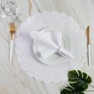 Jogo De Guardanapos Sousplat Americano 12 Peças Bordado Decorativo - Sparta Branco - 100% Poliéster