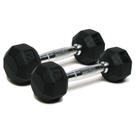 Jogo de Halteres SPRI 12 lb com Revestimento de Borracha e Cabo Cromado Hexagonal Jogo de Halteres SPRI 12 lb com Revestimento de Borracha e Cabo Cromado Hexagonal