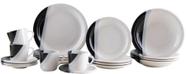 Jogo de Jantar 19 Pç Ceramica Estampado Alto Brilho Luxx Black