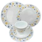Jogo de Jantar 20 Pç Ceramica Estampado Alto Brilho Gardencia