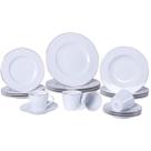 Jogo de Jantar 20 Peças Tramontina Elisa Porcelana Filete Dourado 4 Pessoas Mesa