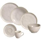Jogo de Jantar 36 Peças Cerâmica Stoneware Bio Latte Off White Porto Brasil Mesa Posta