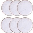Jogo de jantar 6 peças porcelanas 28cm tramontina rustico marrom