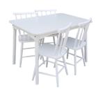 Jogo de Jantar Colonial Brisa Mesa 110X80 cm + 04 Cadeiras Branca Rustico