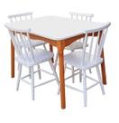 Jogo De Jantar Colonial Brisa Mesa 110x80cm 04 Cadeiras Mel, Rustico TOP