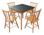 Jogo de Jantar Colonial Brisa Mesa 80X80 cm 04 Cadeiras Top QUADRADA