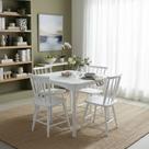 Jogo de Jantar Colonial Brisa Mesa 80x80cm Branca + 04 Cadeiras Brancas - Rustico Linda