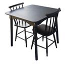 Jogo de Jantar Colonial Brisa Mesa 80x80cm Preto + 02 Cadeiras Pretas - Rustico Linda (QUADRADA)