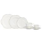Jogo De Jantar Em Porcelana Camélia Branco Com 42 Peças L'Hermitage