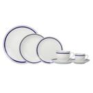 Jogo de Jantar em porcelana Silver Rim L'Hermitage Très Classique 42 peças azul