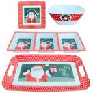 Jogo de Jantar / Entradas Natalino 10 Peças Papai Noel Ho Ho Ho Melamina (Produto Sintético)