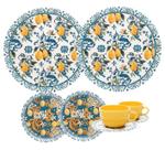 Jogo de jantar le sicille - ceramica alto brilho - 20 pc - estampado