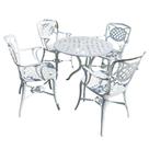 Jogo de Jardim com Mesa e 4 Cadeiras Modelo Havana Alumínio Fundido