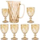 Jogo De Jarra 1 L Com 6 Taças 260ml Âmbar Diamond Ke Home