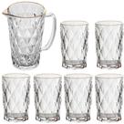 Jogo De Jarra 1 L E 6 Copos 350ml Borda Dourada Diamond Ke Home Jogo De Jarra 1 L E 6 Copos 350ml Borda Dourada Diamond Ke Home