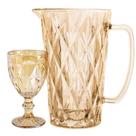 Jogo De Jarra 1 L E 6 Taças 260ml Âmbar Diamond Ke Home