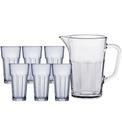 Jogo De Jarra 1,2 Litros Com 6 Copos 380ml Em Vidro Maxim