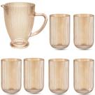Jogo De Jarra 1,3 L E 6 Copos 460ml Âmbar Versalhes Ke Home Jogo De Jarra 1,3 L E 6 Copos 460ml Âmbar Versalhes Ke Home