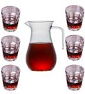 Jogo de Jarra 1,3L com 06 copos 260ml de Acrílico