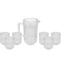 Jogo De Jarra 1,45l Com 6 Copos 300ml De Cristal Ecológico Bangkok Jogo De Jarra 1,45l Com 6 Copos 300ml De Cristal Ecológico Bangkok