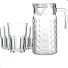 Jogo De Jarra 1,8L Com 6 Copos Em Vidro Para Água Suco
