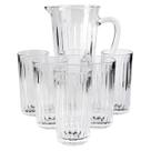 Jogo de Jarra 1L e 6 Copos 320ml de Vidro Frisada Essential Mark Blank